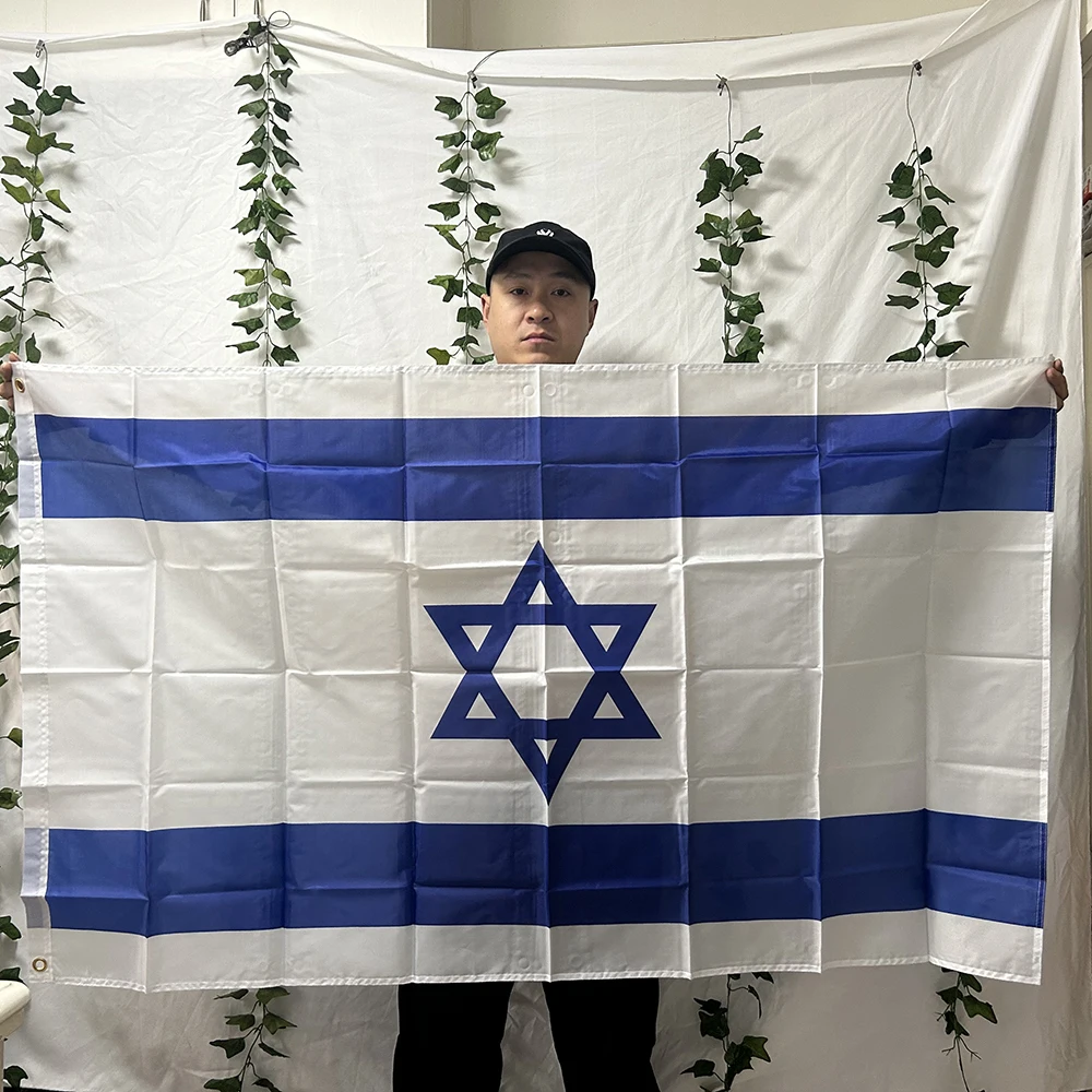 （TIKI FLAG）Israel Flag 3x5fts  90x150cm polyester Israel Israeli National hanging Flag for decoration