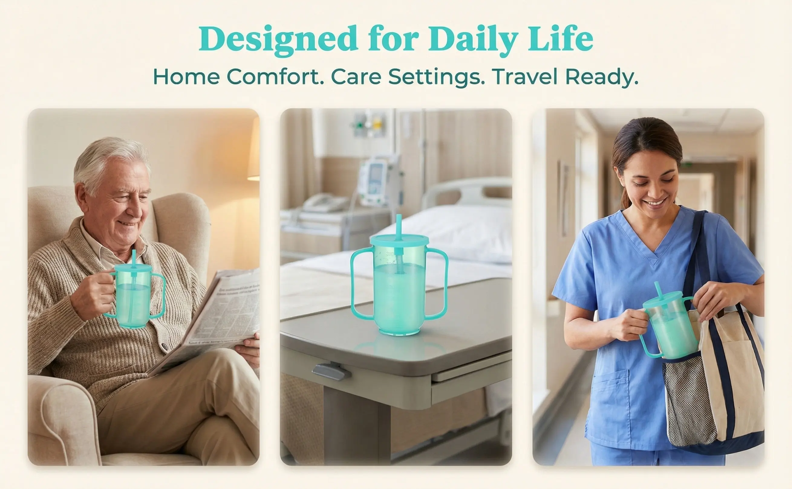 Moderate-Capacity Inclined Mouth Cup for Disabled Elderly Maternity Patients Spill-Proof Choking-Proof Unbreakable Convalescent