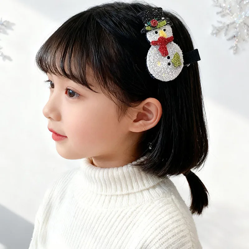 

Cute Christmas 5Pcs/Pack Hair Clip Apparel Accessories Bow Snowman Tree Children Headwear Festival 5 Styles Girls Hair Ornaments