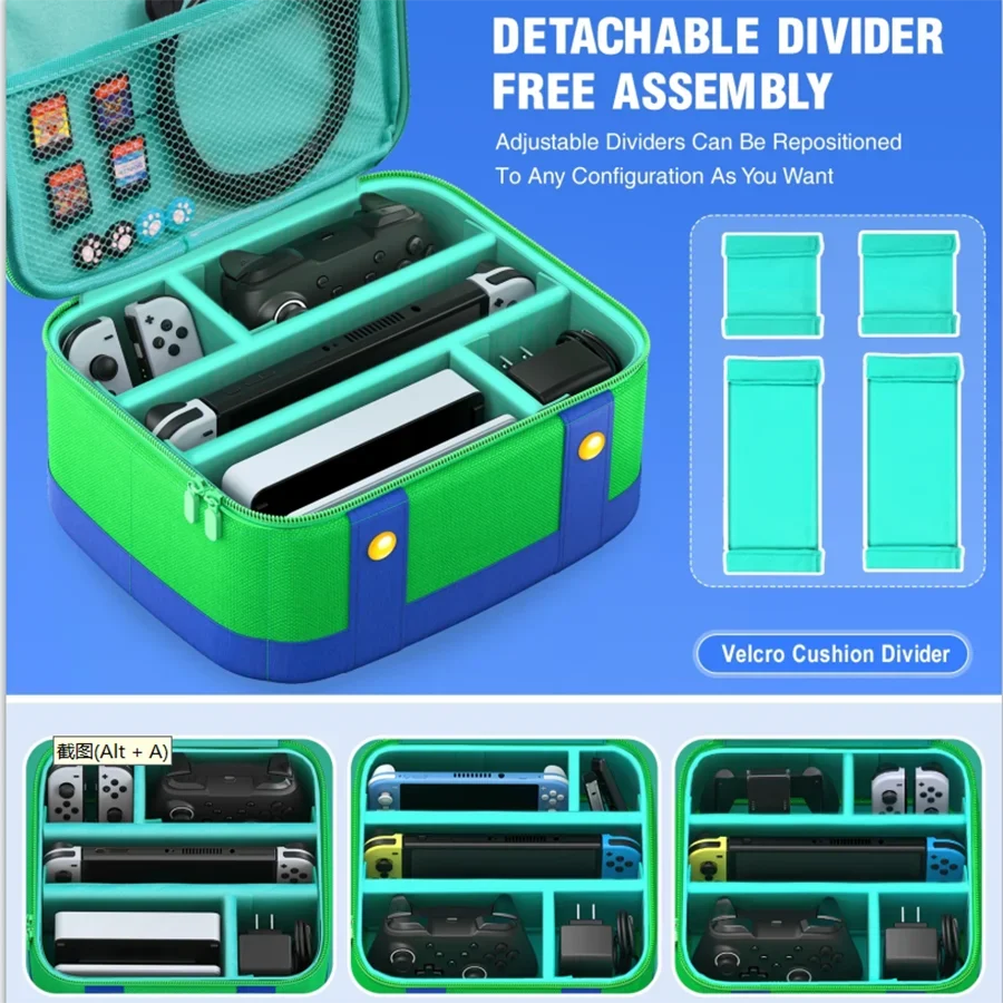 حافظة تخزين كبيرة لوحدة التحكم OLED Pro وحدة التحكم المحمولة حقيبة حمل لملحقات NS/Switch Lite #6