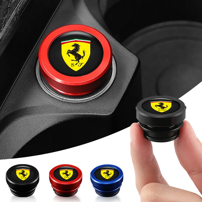 ferrari cigarette lighter Metal Car Cigarette Lighter Cover Dustproof Decoration Cap For Ferrari F430  Stradale 458 488 599 612 FF F12 Charles Leclerc 499P