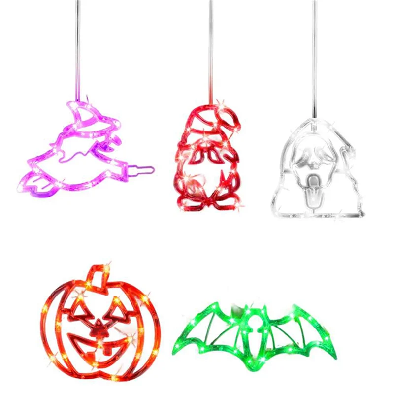 

A67P-Украшения для Хэллоуина, 5 упаковок, огни на Хэллоуин (тыква, призрак, летучая мышь, ведьма, гном) Декор на Хэллоуин на батарейках