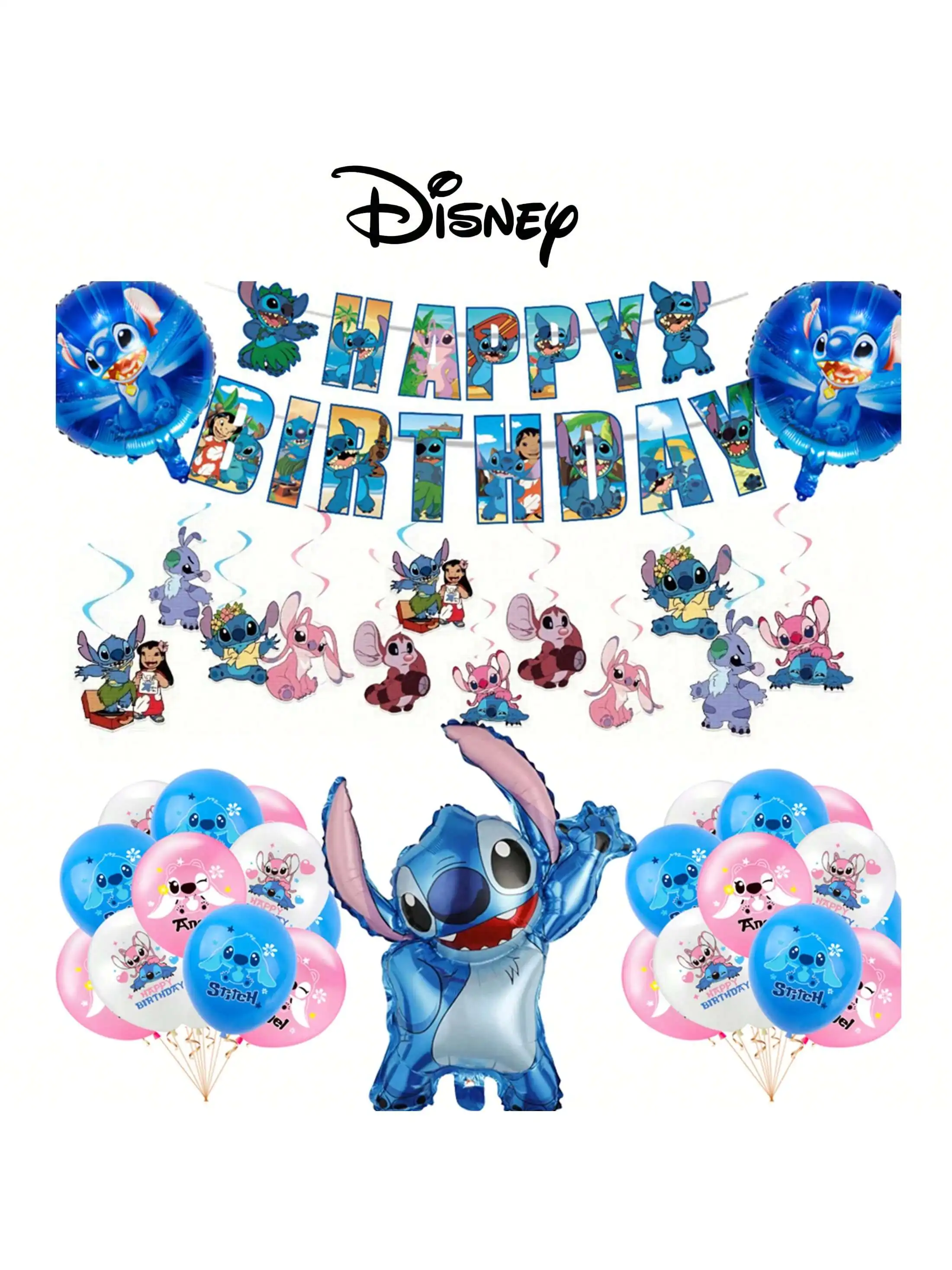 Blue Stitch Balloon Kit Alien Experiment Theme Design für Luftballons Party Halloween Dekorationen Weihnachten Überraschung Veranstaltungen Spielzeug