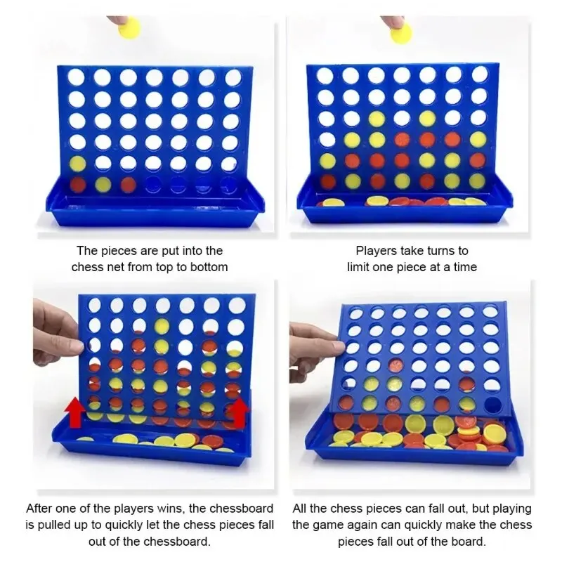 Connect 4 In A Line Board Game Kids Educational Toy Family Travel Fun Board Game Children Thinking Training Puzzle Classic Toys