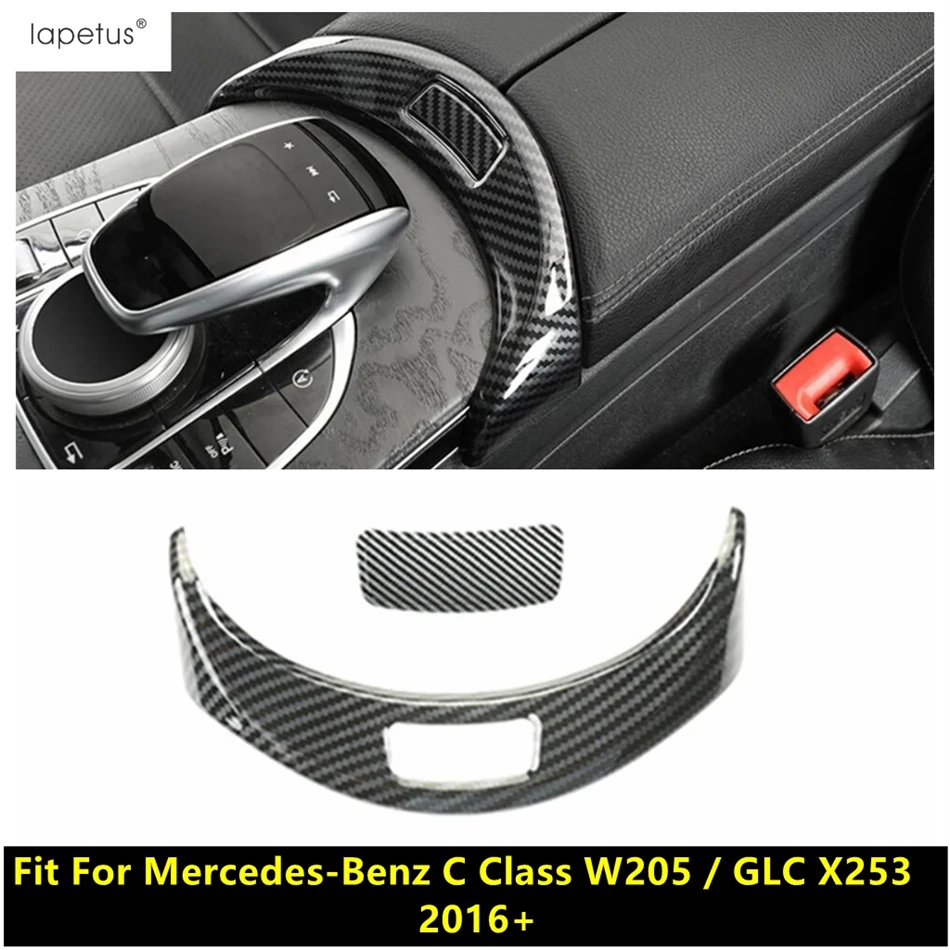 

Central Control Armrest Box Switch Button Frame Cover Trim Carbon Fiber Accessories For Benz C Class W205 / GLC X253 2016 - 2021