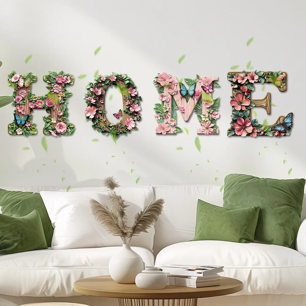 

Shell Conch HOME Letter Wall Ornaments Flower Ocean Theme Wooden HOME Pendant Vintage Handcrafted Spring Ocean Signs