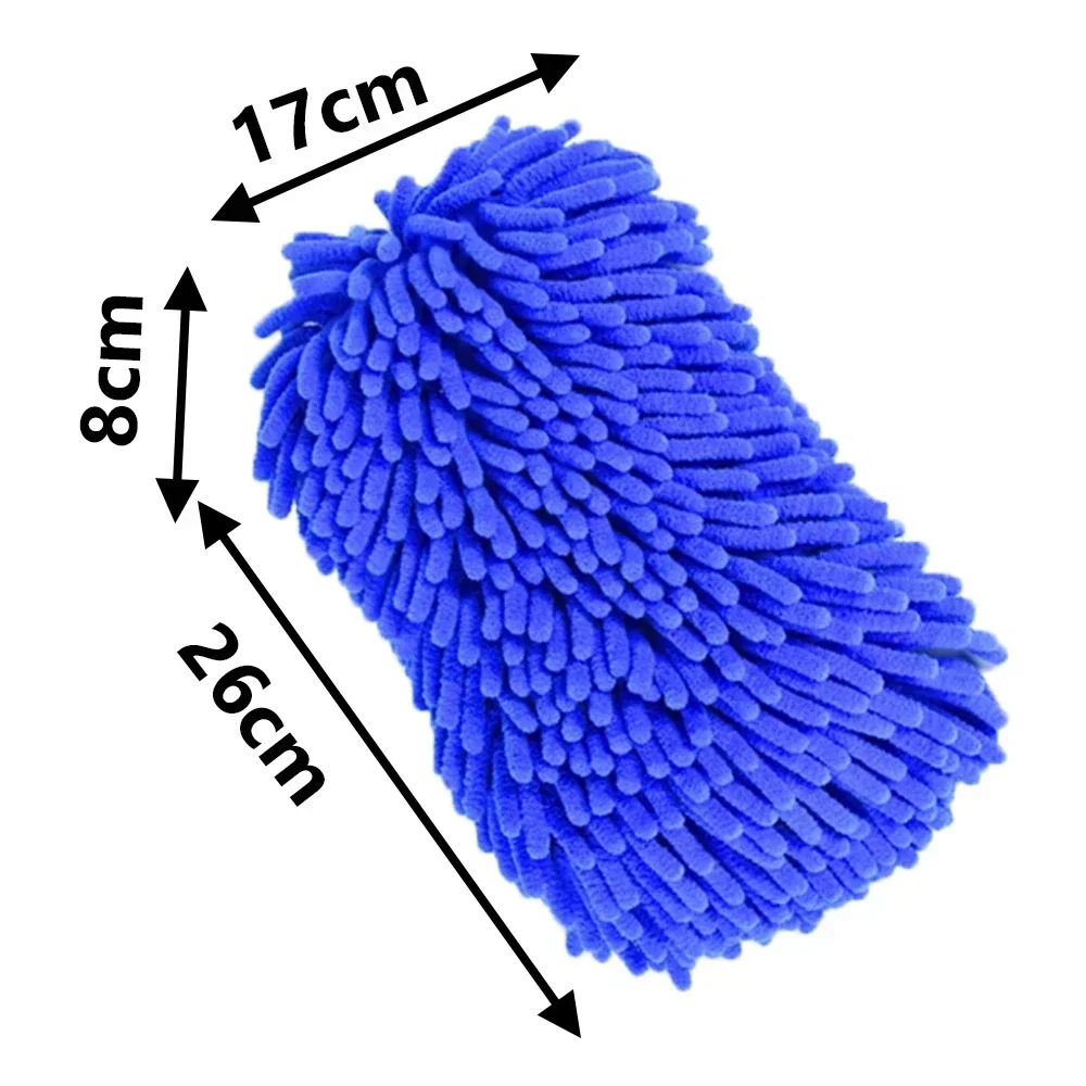 Blue Microfiber Chenille Car Washing Sponge Brush Soft Washing Brush Car Body Cleaning Water Absorbtion Brushes Detailing Washer