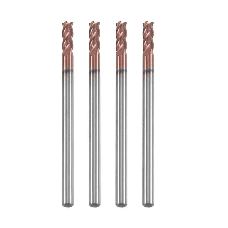 ABGE-5PCS 3Mm Solid Carbide Endmills Endmill D3X8XD4X50L 4Flute Side Milling Slotting Profiling Face Mill Standard Length
