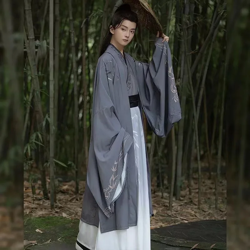 Hanfu chino Original para hombres y mujeres, disfraz con estampado antiguo del período Weijin, uniforme de Cosplay de clase de estudiantes Vintage de nicho, vestido Hanfu