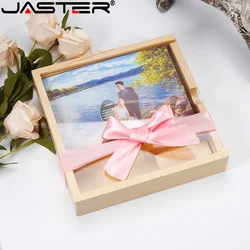 JASTER-Clé USB 2.0 en bois avec logo gratuit, disque U, album photo, clé USB, clé USB, 128 Go, 64 Go, 32 Go, cadeaux créatifs