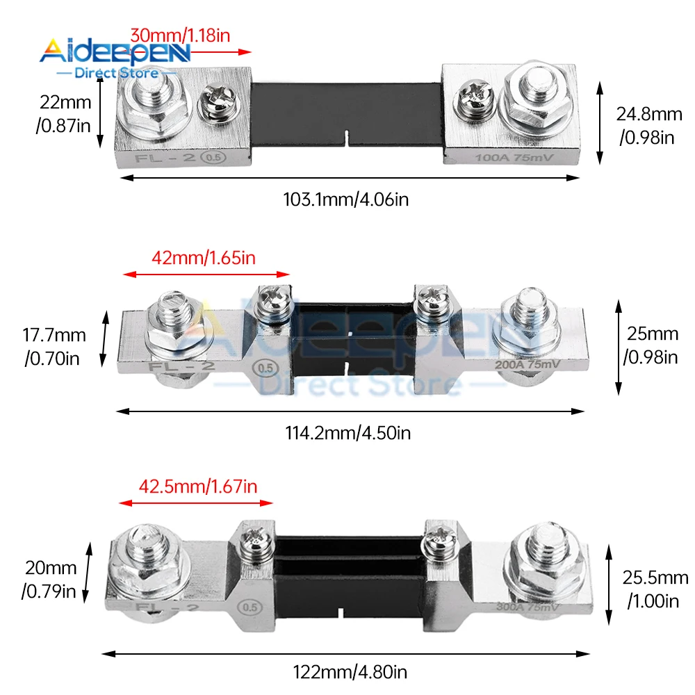 DC 7.5-100V 20/100/200/300A Voltmeter Ammeter Power Meter Multi-function Voltage Current Power Detector Charger Indicator