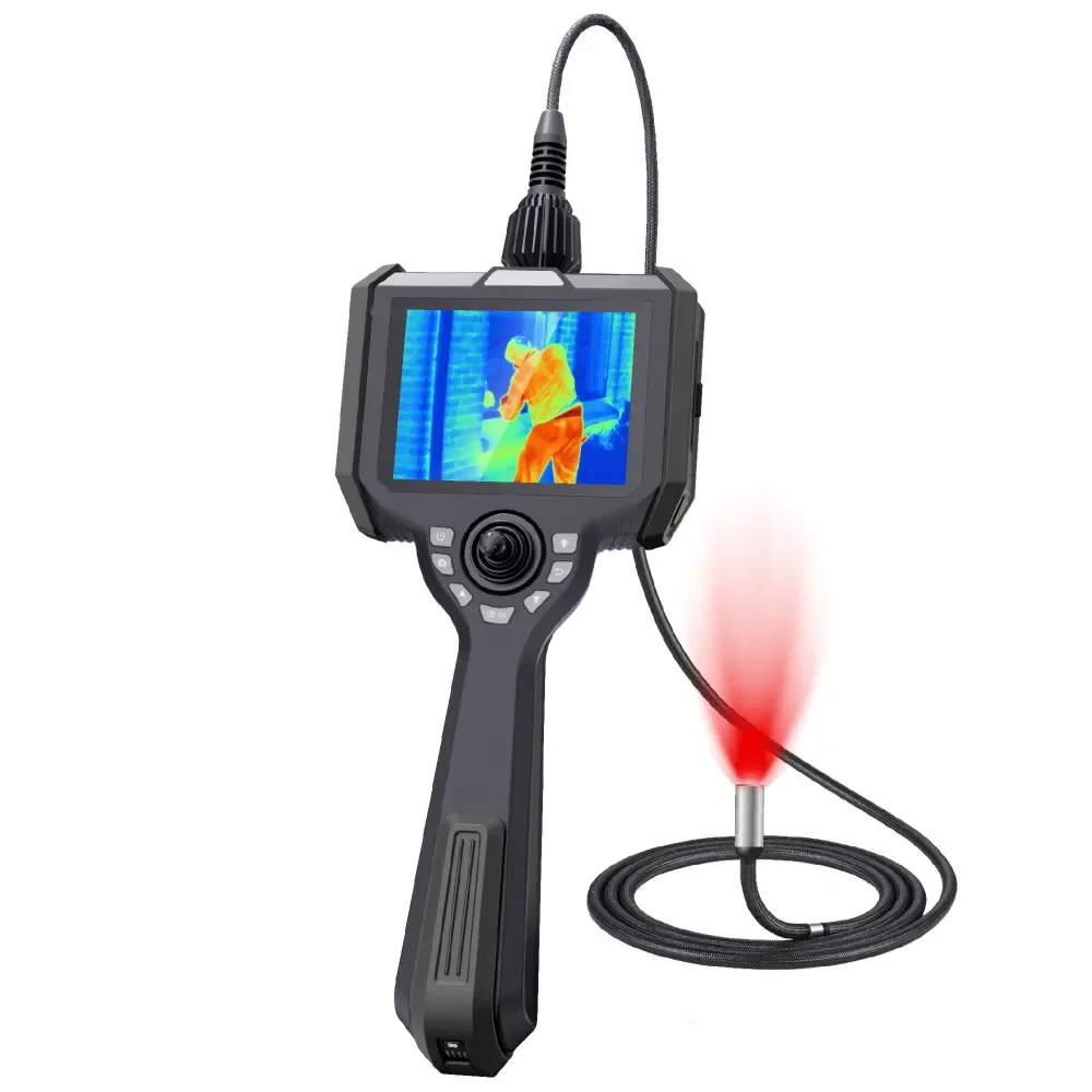 IP67 Waterproof Flexible Long Tube Borescope Thermal Endoscope Mini Infrared Camera Wide-Angle CMOS Probe H.265 Indoor Recording