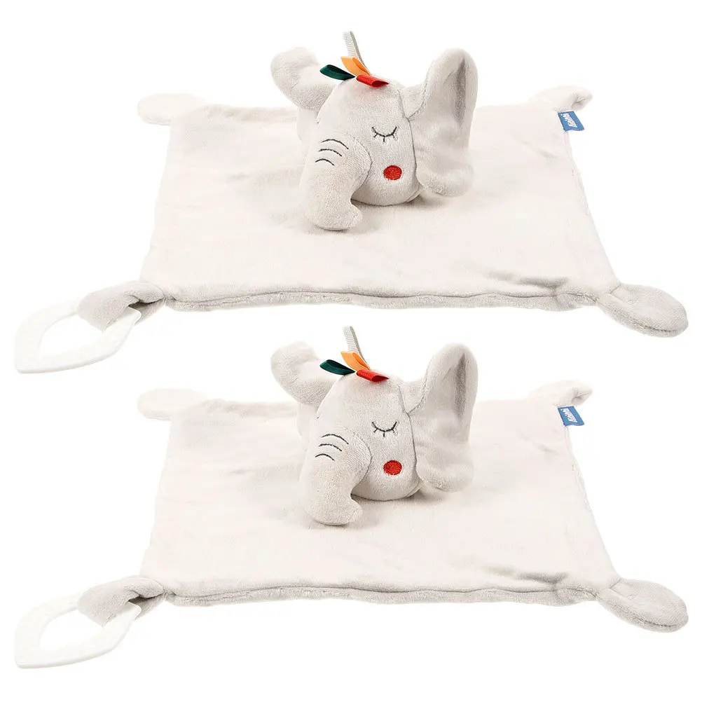 2Pcs Infant Soothing Elephant Security Blanket Baby Comforting Snuggle Blanket Sleep Aid Infant Supplies Creative
