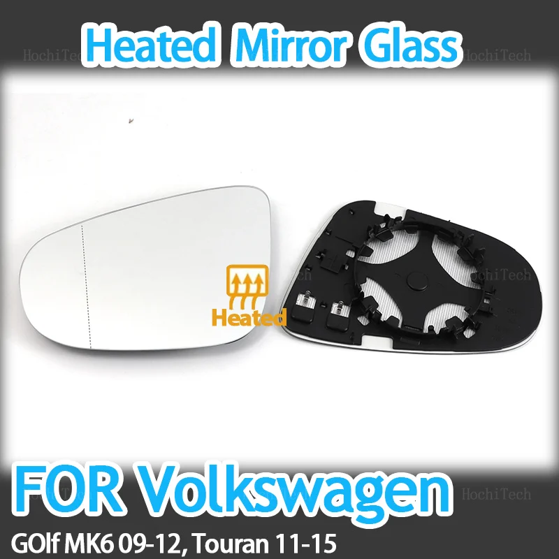 Left&Right Side Heated Wing Mirror Glass Wide Angle Rearview Mirror for VW Volkswagen Golf 6 MK6 5K 2009-2012 Touran 2011-2015