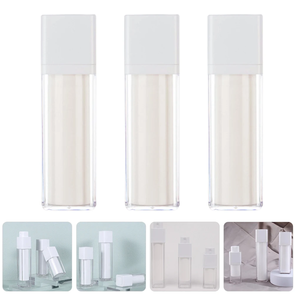 

3 Pcs Squeeze Lotion Bottle Airless Empty Tubes Vacuum Pump Bottles Plastic Temporary Container