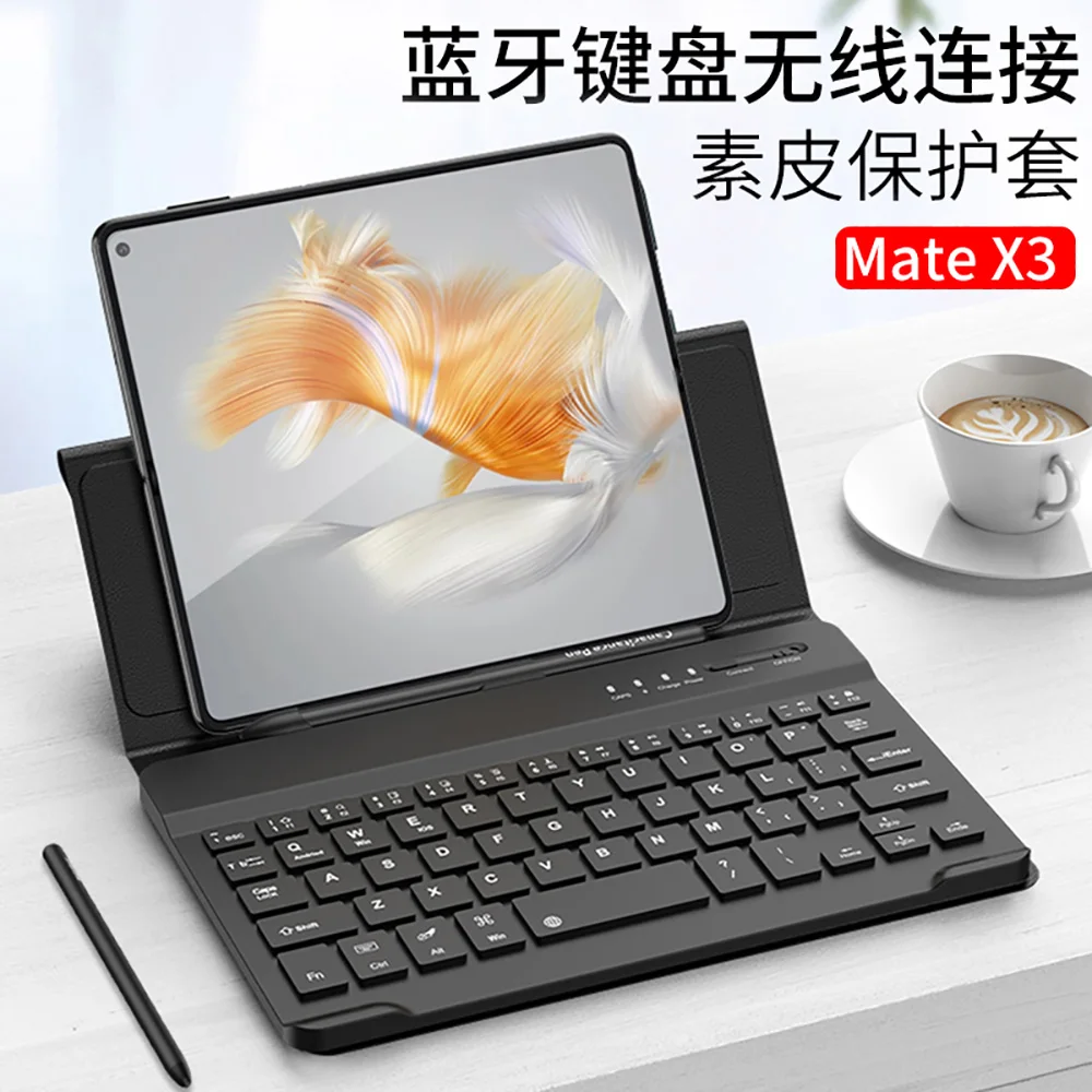 Imagem -06 - para Huawei Mate x3 Case de Luxo Teclado sem Fio Cases com Suporte Bluetooth Magnético pu Couro Capa s Pen Slot Titular Funda