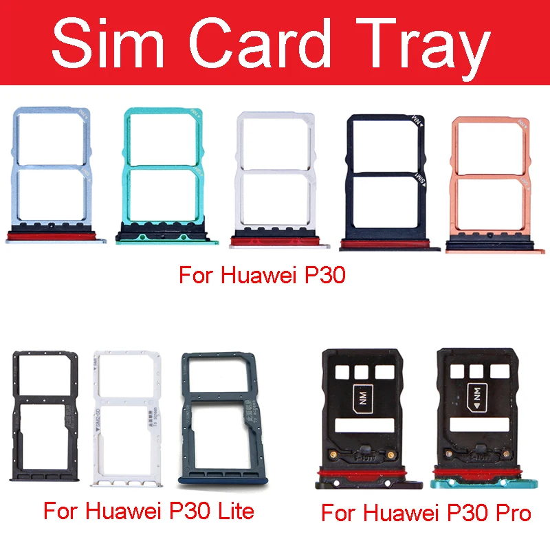 / Sim Card Tray Socket Adapter For HuaWei P30 Pro Lite Sim Card Reader Slot Connector Holder Replacement Parts