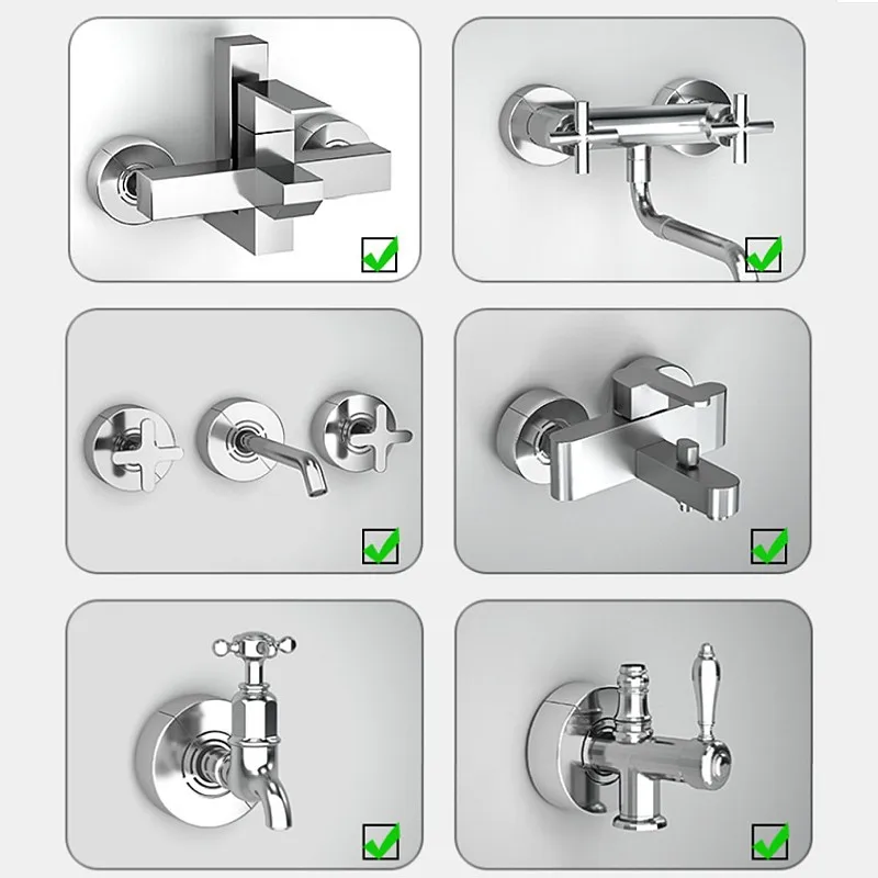 Couvercle Décoratif pour Douche et Cuisine, Connecteur de Tuyau d'Eau, Couvercles Muraux Réglables, Casette, Panneau de Valve Rehaussée, Accessoires de Robinet