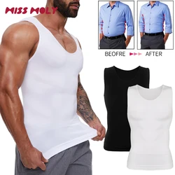 Mens Slimming Body Shaper Compression Tank Top Undershirt Shapewear Flat Belly Fitness Workout Shirts Abdomen Slim Vest