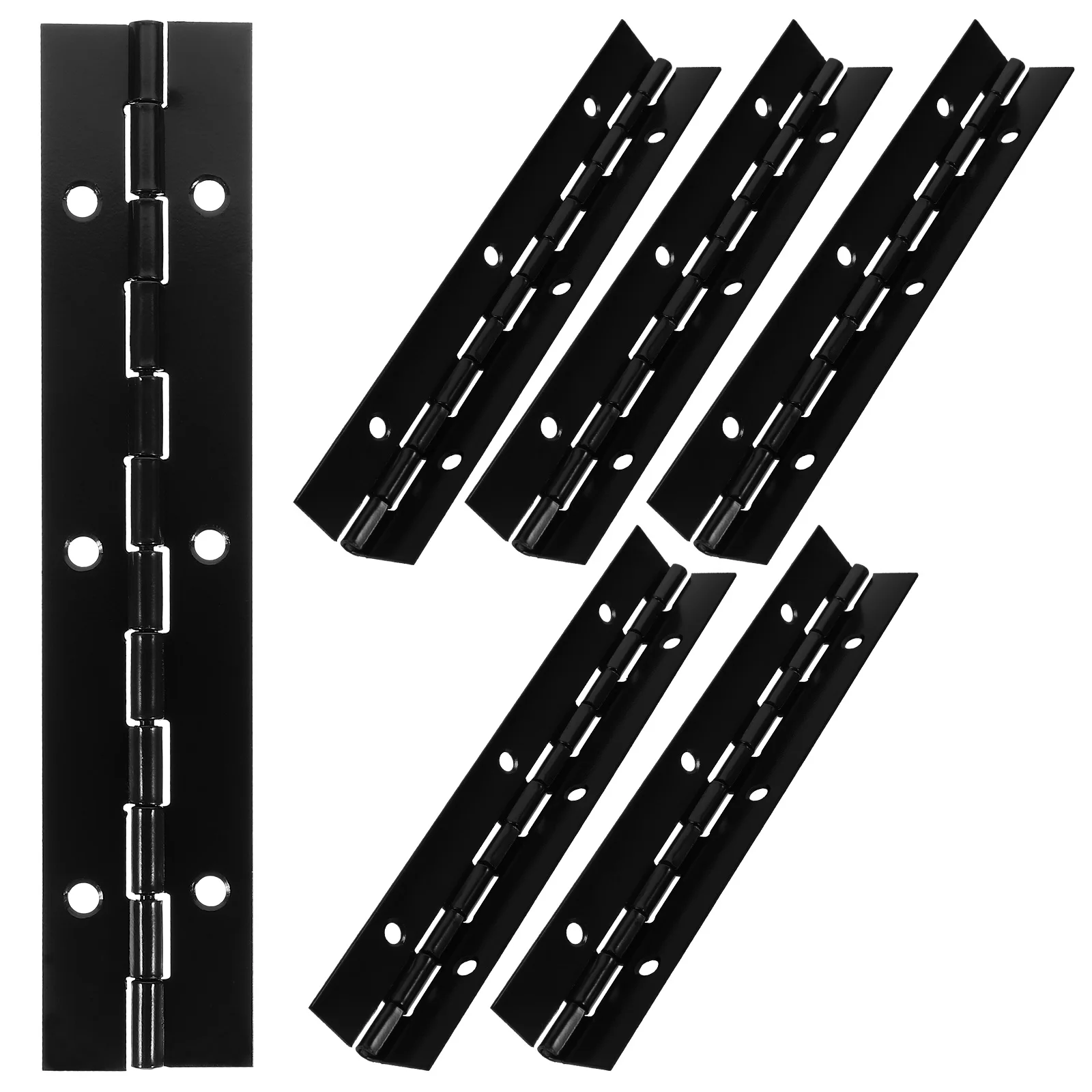 

6pcs Heavy Duty Iron Hinges 150x30x1mm Black Stainless Steel Cabinet Door Furniture Small Hinges for Wood Doors Outdoor