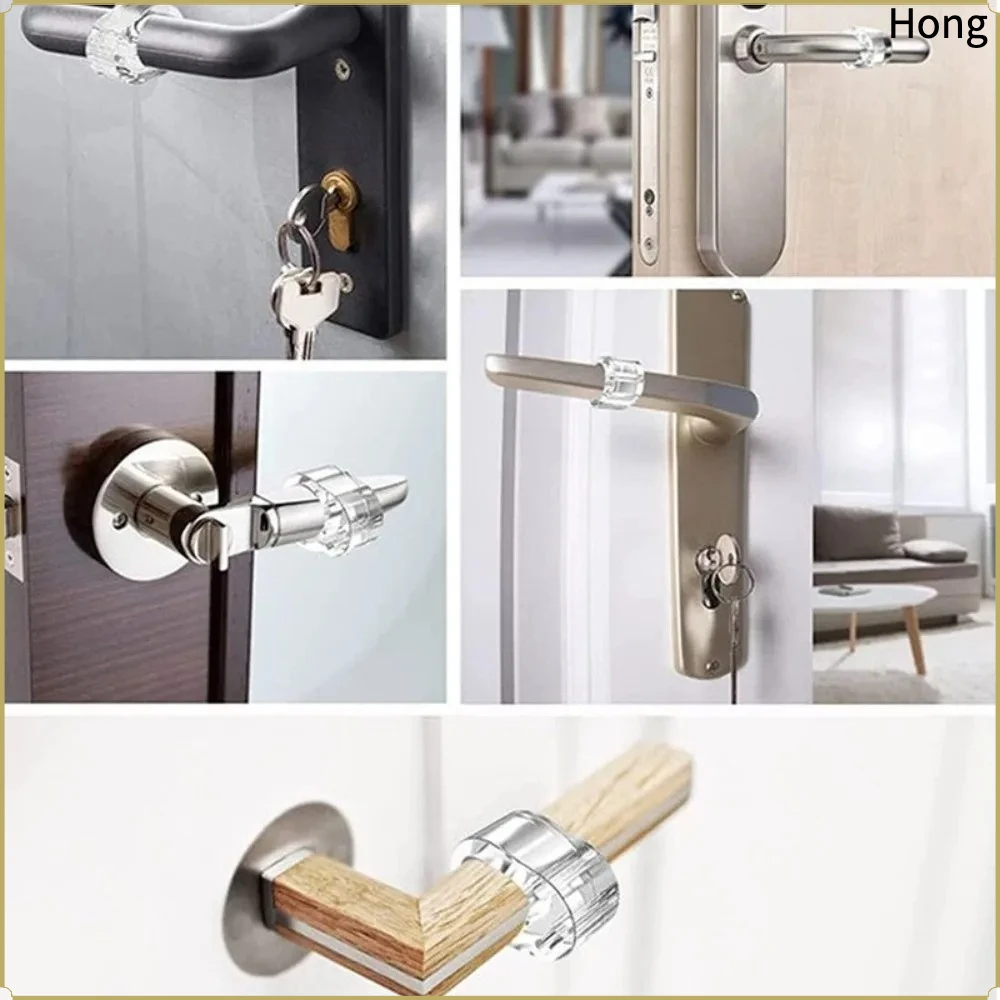 1pc PVC Door Handle Bumper Silicone Anti-collision Silicone Door Knob Protector Clear No Drill Door Bumper Ring Home Office