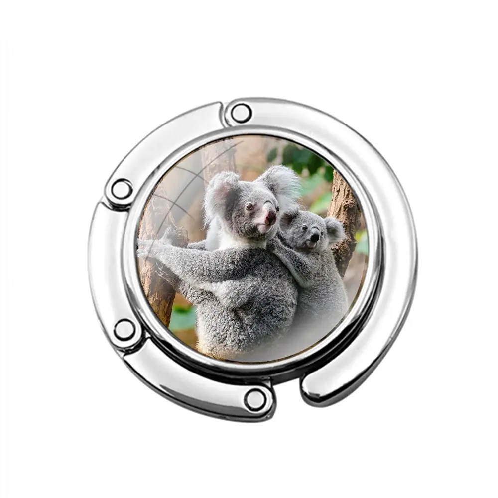 Animal sleeping lazy koala Foldable Purse Hook for Women's Table Handbag Storage Folding Decor Table Hook