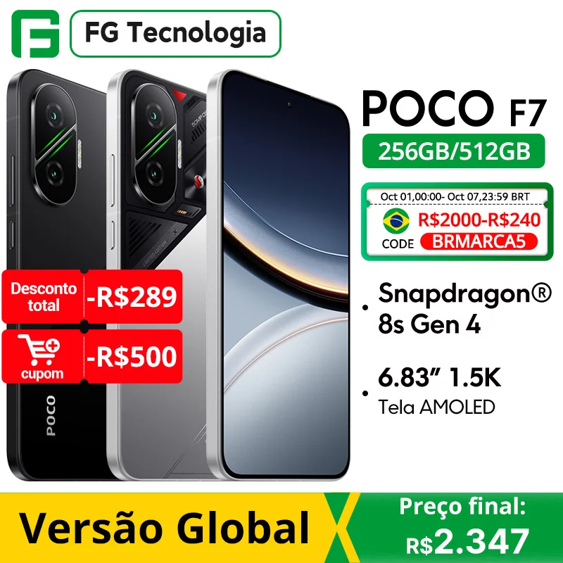 Global Version POCO F7 5G Smartphone Snapdragon® 8s Gen 4 6500mAh Battery 6.83