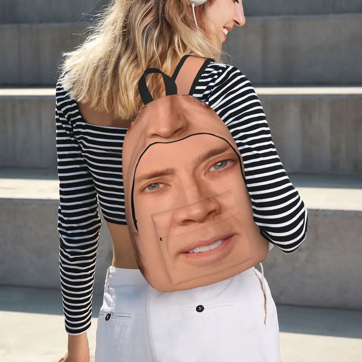 Nicolas Cage - Face Student Backpack School Bag Hiking Travel Daypack for Men Women Bookbag Shoulder Bags