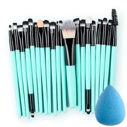 20PCS Make-Up Kwasten Set voor Cosmetica Foundation Blush Poeder Oogschaduw Kabuki Mengborstel Met Poederdons Beauty Tools