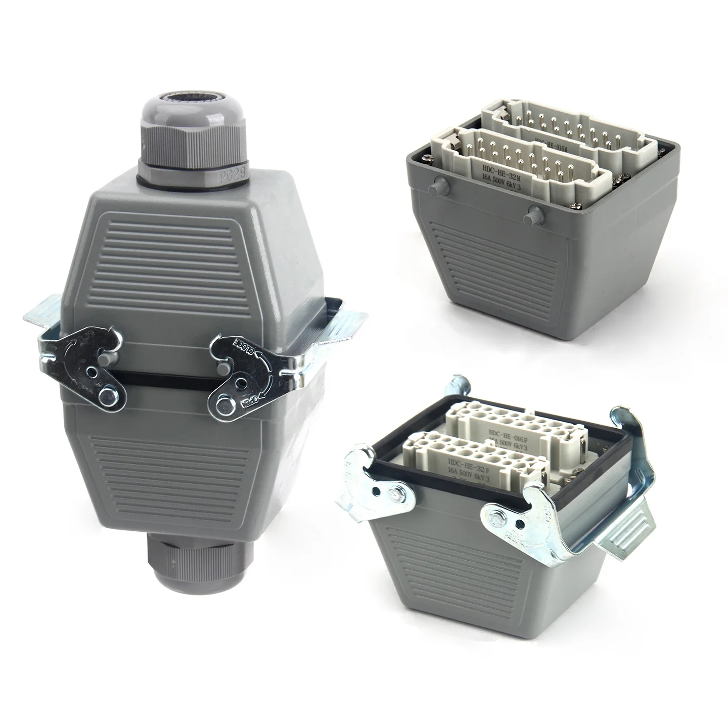 HE Heavy  Connector Double Latch Design Aerospace Rated 16A 500V Corrosion Resistant High Compatibility PCB IP65