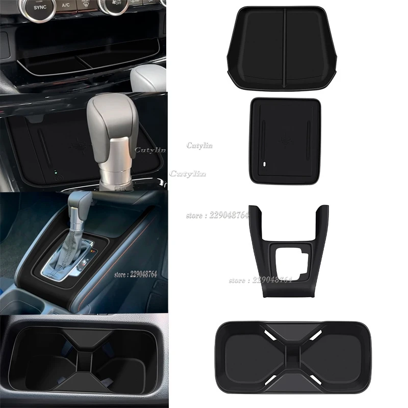 

RHD For Honda Vezel H-RV HRV 2025 2026 Silicone Center console gear shift panel Water Cup Holder Bottle Wireless Charging Pad