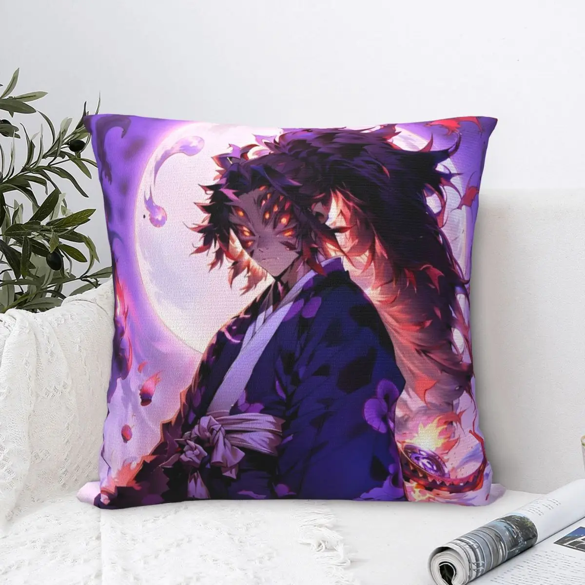 Kokushibo Square Pillow Cases Anime Demon Slayer Cushion Cover Custom Decorative Pillowcover for Home 18