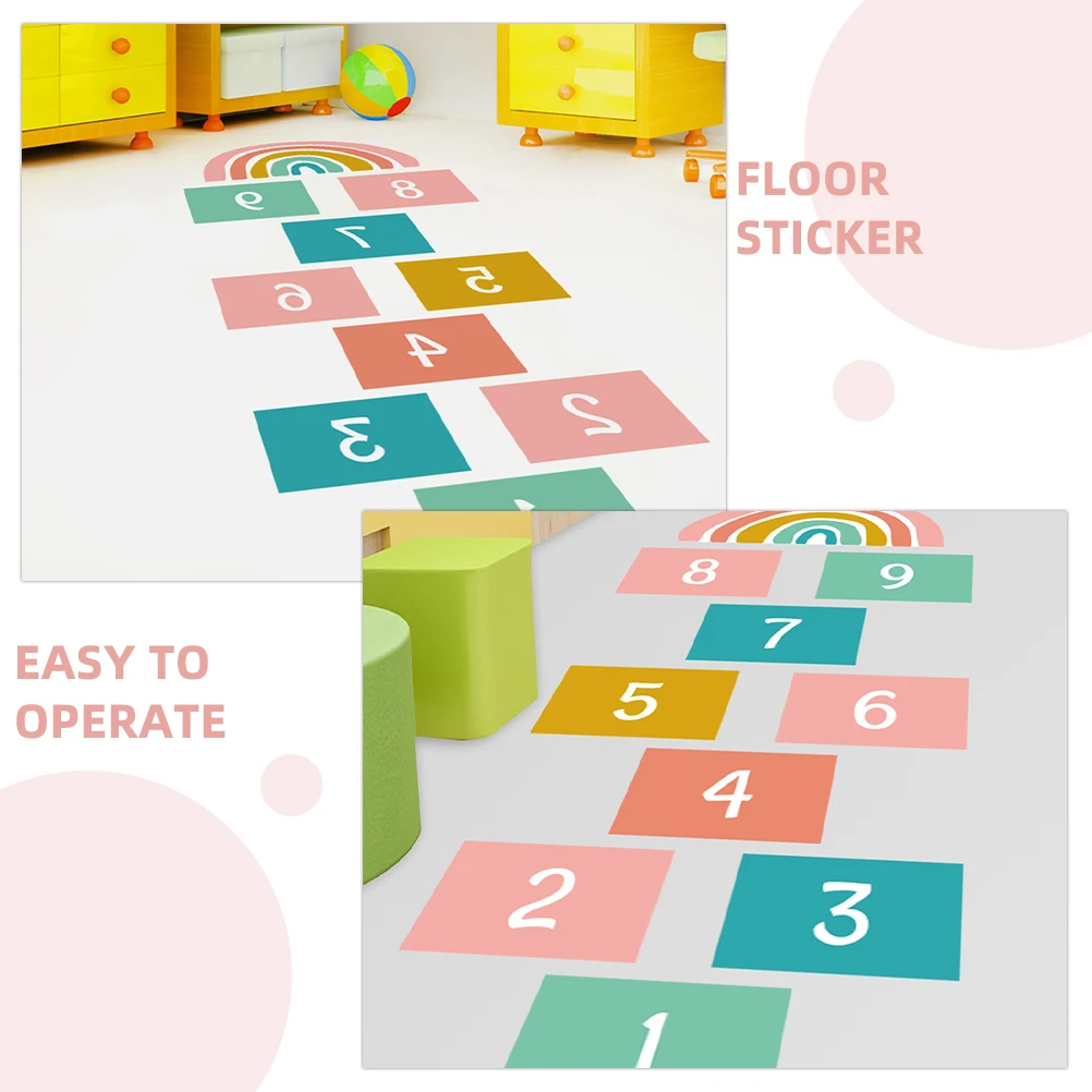 

Game Floor Stickers Decal Household Decals for Classroom Decor Water Proof Colorful Large Number