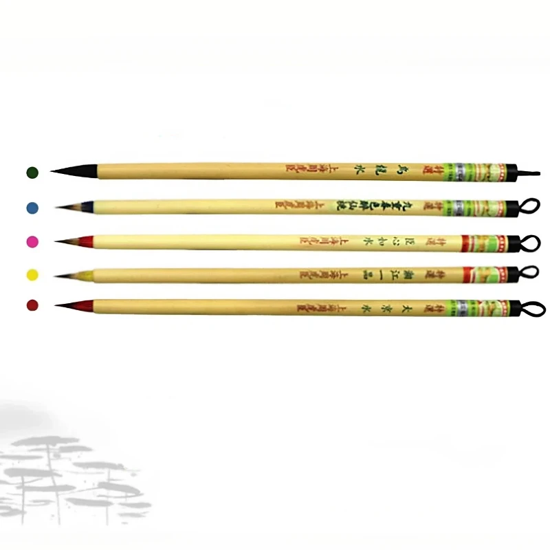 Fine Tip Small Regular Script Calligraphy Brush Mixed Hair Weasel Woolen for Painting Tracing Sutra Copying Painting Art Supply