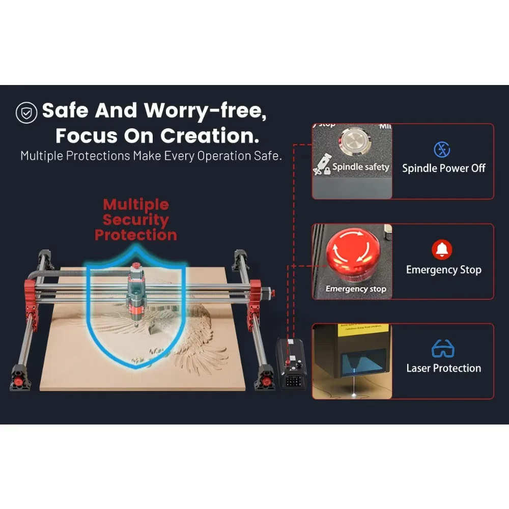 Twotrees H80 Maquina Atc Cnc Router Madeira Machine with 800w Single Spindle for Metal and Wood