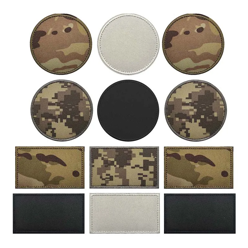 1 Stück, 5 Stück, 8 Stück/Weiß, Schwarz, Tarnmuster Taktisches Emblem, Blanko-Patches mit Klettverschluss, DIY-Stickerei, Druck für Rucksäcke, Hüte, Westen