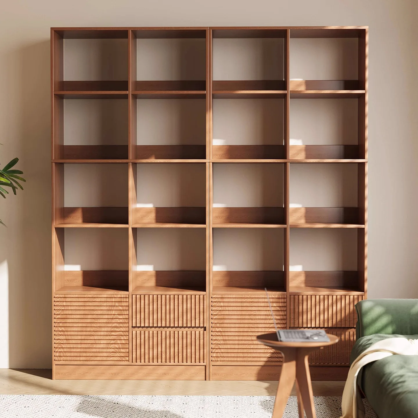 Modern Bookshelf Multi-Level Floor Standing Storage Rack Office Display Cabinet Bookcase with Drawers Study Bookshelf Storage