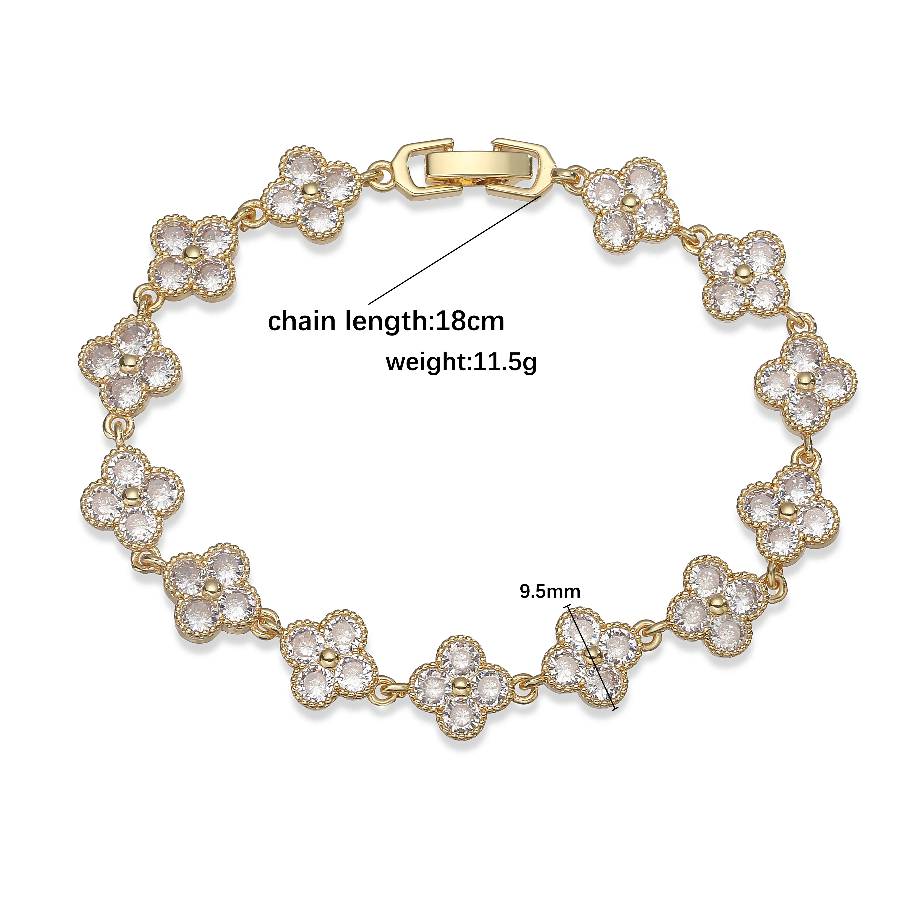 Multi-Color Zircon Flower Bracelet/Necklace Gift Set