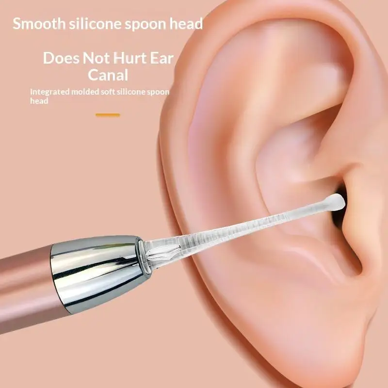 LED Light Ear Spoon Set Reusable Visible Ear Wax Removal Tool Kit with Tweezers for Home Family Ear Care
