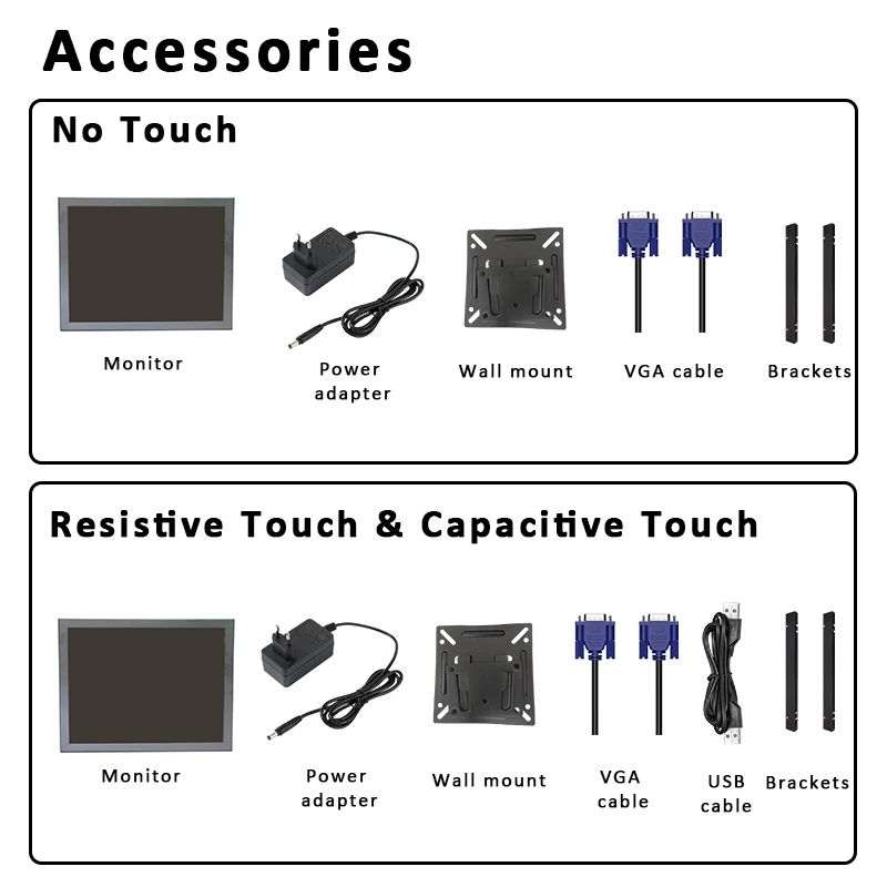 Imagem -04 - Monitor Industrial Zhixianda Open Frame Display Lcd Resisitve Toque Capacitivo Dvi Hdmi Vga Usb 1280x1024 19