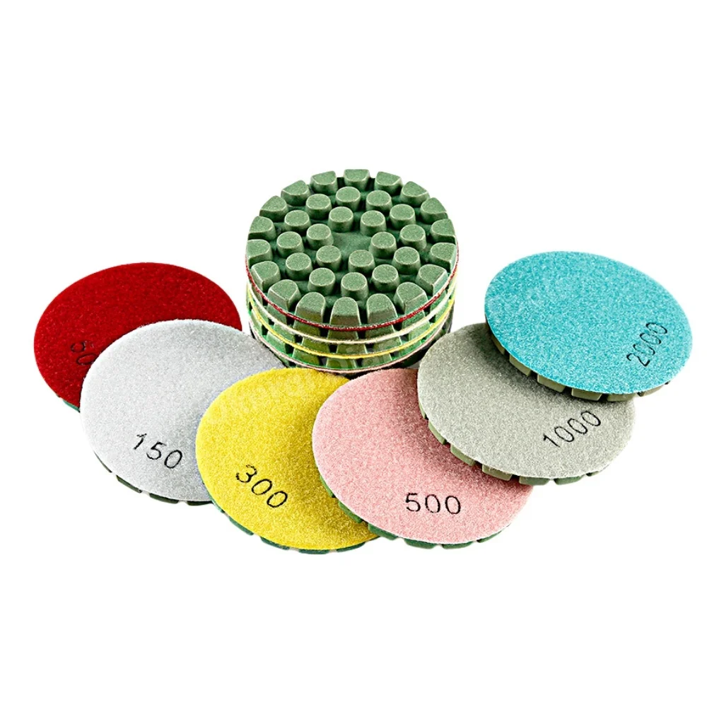 6 Stück 4 Zoll 100mm Beton-Polierpads Bodenpolierpad für Beton, Zement, Terrazzo, Marmor, Granitboden – Detail 9