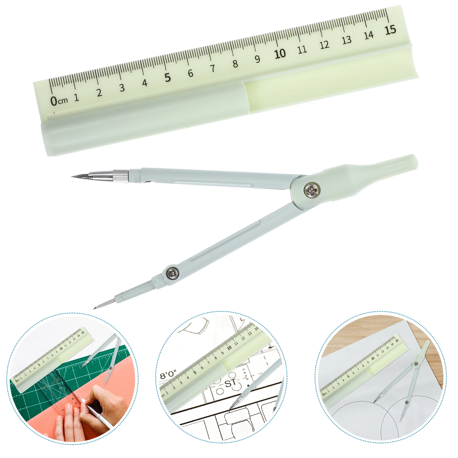 

Compass Pen Ruler Set Drafting Compasses Drawing Circle Maker Dividing Line Scribe for School Carbide Metal Student