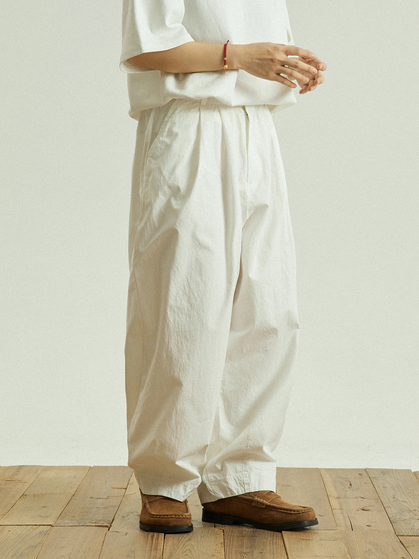 

Брюки GoodNorth Neutral Sle свободного кроя с широкими штанинами, повседневные, на резинке, из хлопка, унисекс, однотонные, с простым дизайном карманов