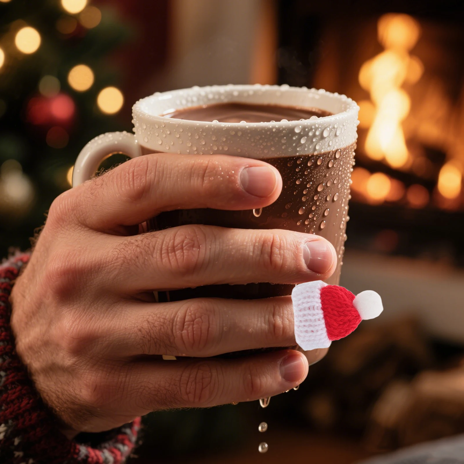 

40Pcs Christmas Mini Knitting Hats Small Santa Wool Yarn Caps for Holiday Decor Tree Ornaments Wine Bottle DIY Accessories