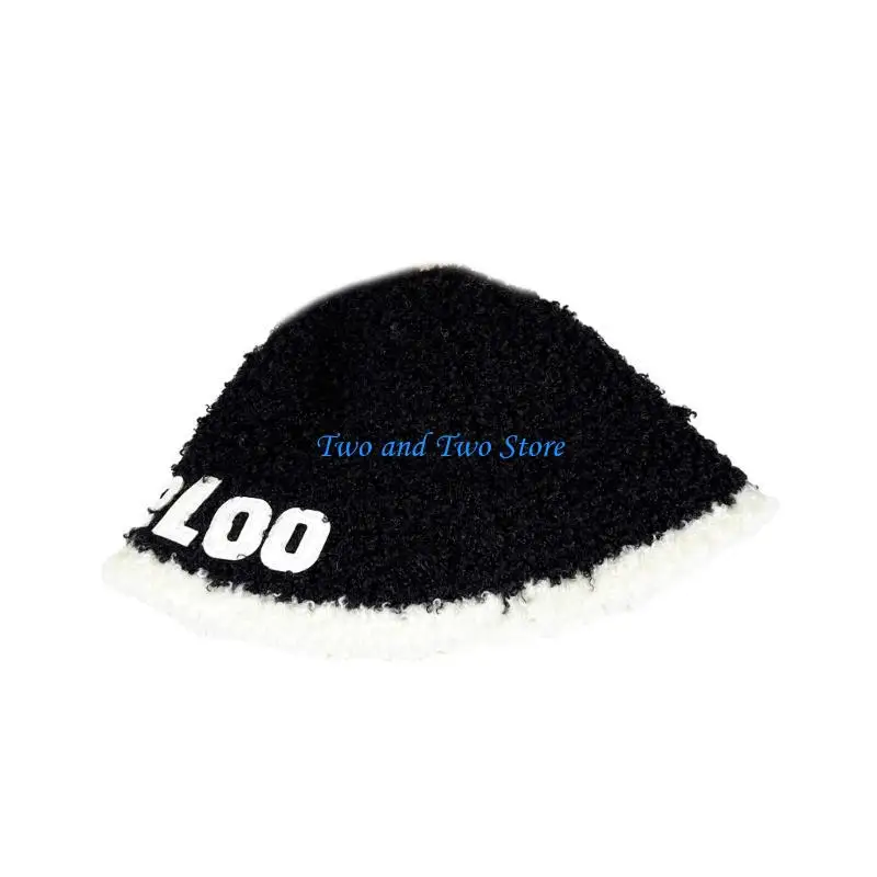 

HX6F Vacation Fleece Hat Western Cloche Vintage Hat Y2K Warm Bucket Hat