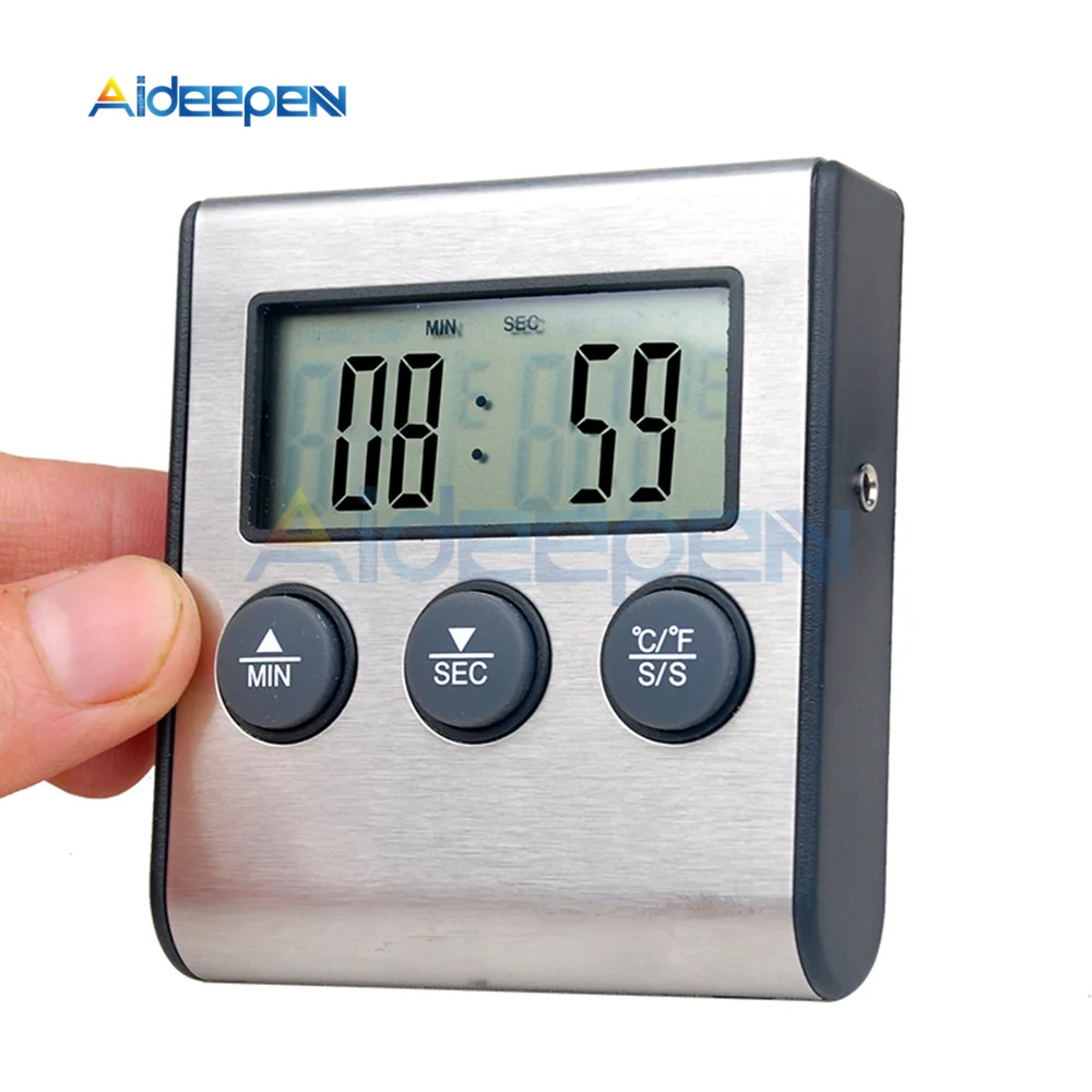TP700 Mini-Küchenthermometer, digitales Kochthermometer für Fleisch, Lebensmittel, Ofen, Grill, mit Timer-Funktion und Edelstahlsonde – Detail 14