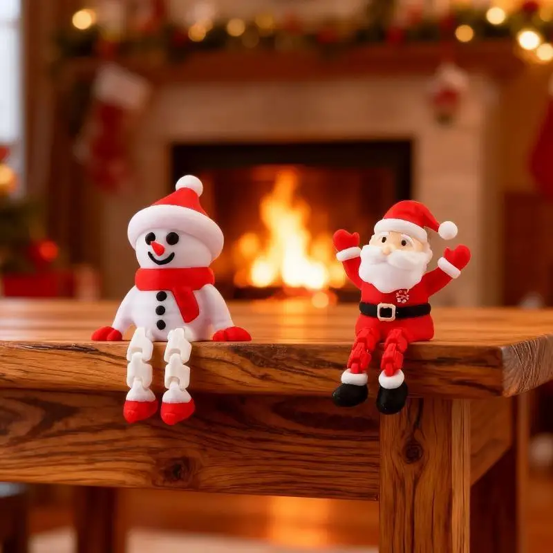 3D Printed Christmas Santa Claus Figurine, Desktop Ornament, Red Xmas Decor, Holiday Statue Decoration For Family & Friends