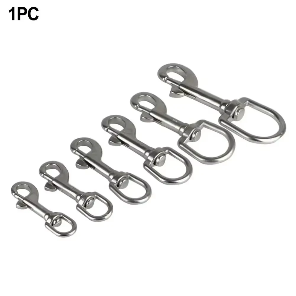 1PC 316 Stainless Steel Swivel Eye Bolt Spring Snap Hook 65/72/82/91/100/126mm Marine Diving D Ring Snap Hooks With Swivel