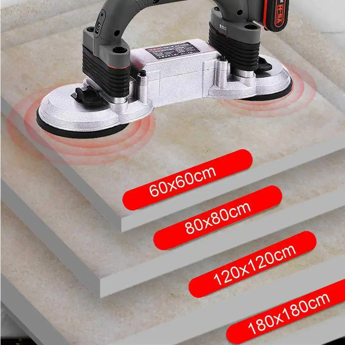 60-120mm Tiling Tiles Machine Tiles Vibrator 5 Speed Adjustable Suction Cup Automatic Floor Vibrator Leveling Tool With Battery