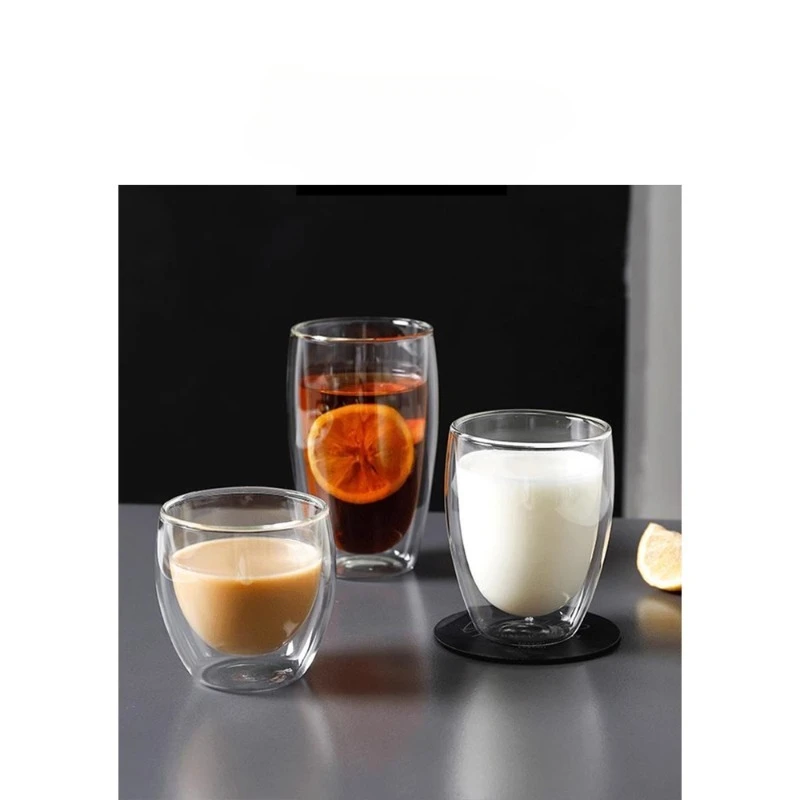 

Cup household simple and fashionable transparent heat insulation double glass